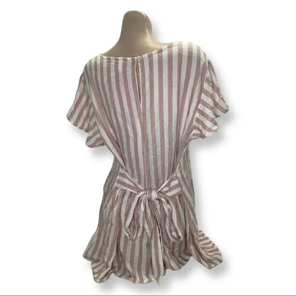 Ingrid & Isabel Maternity Size XXL Striped Short Flutter Sleeve Tie Top. New - Picture 3 of 8